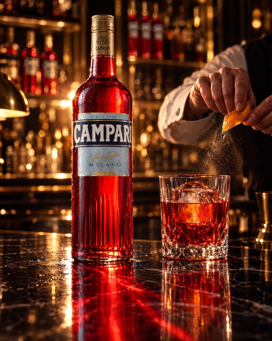 Campari — al bancone, di notte