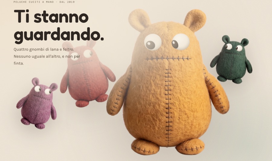 GNOMBO — peluche cuciti a mano